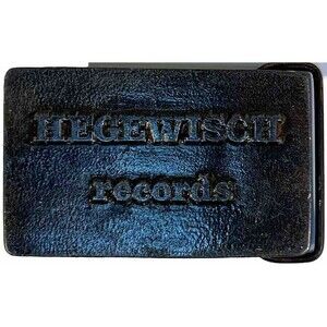Vintage HEGEWISCH RECORDS Metal Belt Buckle *RARE*